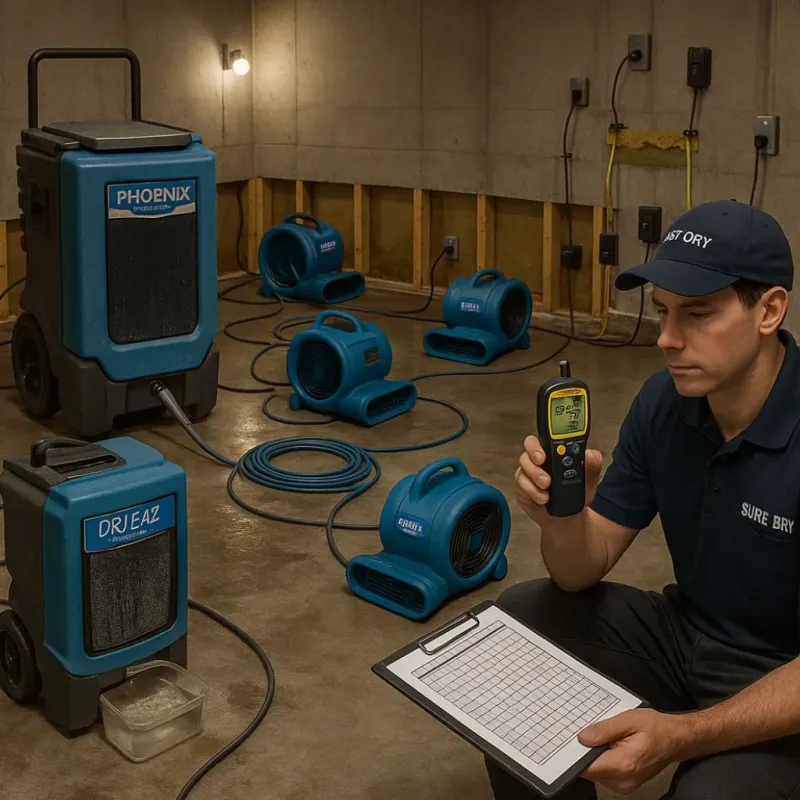 Structural Drying and Dehumidification process in Presquille, LA